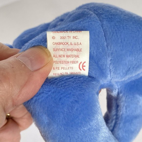 2001 TY Beanie Baby AMERICA the Bear Blue Version 8.5 Inch Clean Vintage - Picture 8 of 8
